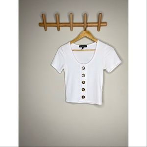 White textured shirt with buttons